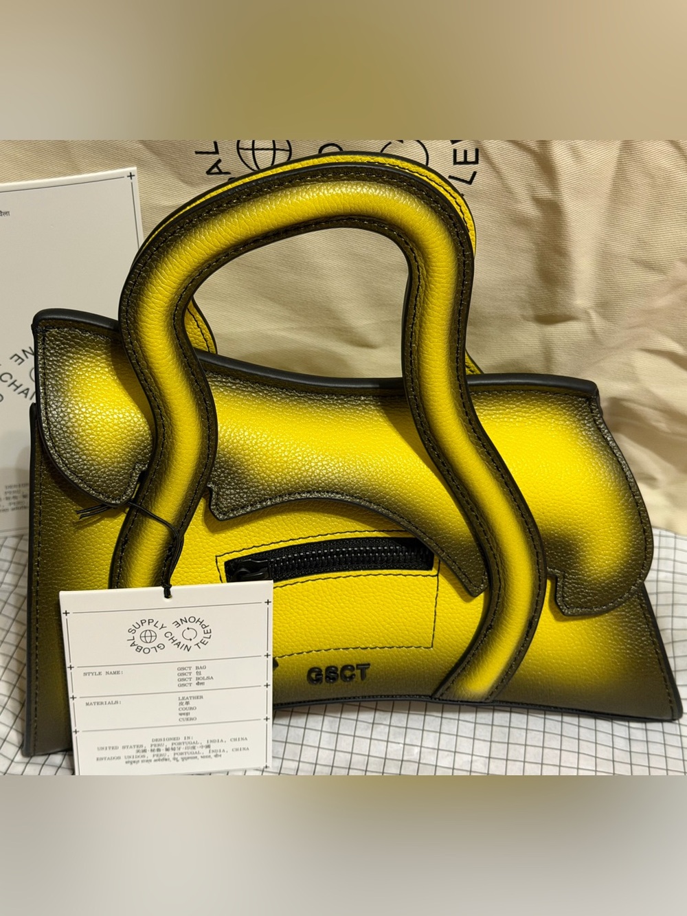 MSCHF GSCT Bag Fade To Yellow (Unreleased) - Global Supply Chain Telephone